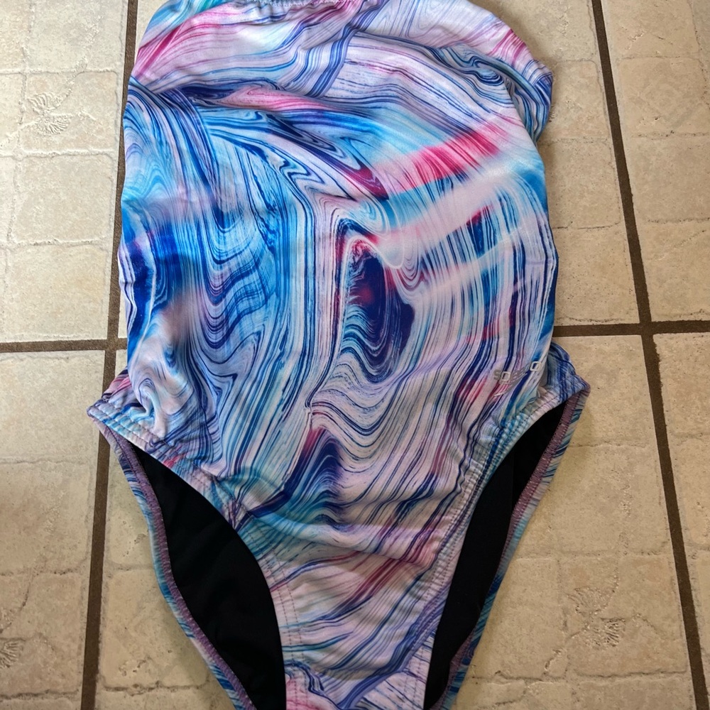 Speedo Multicolor Swirl One Piece Swimsuit